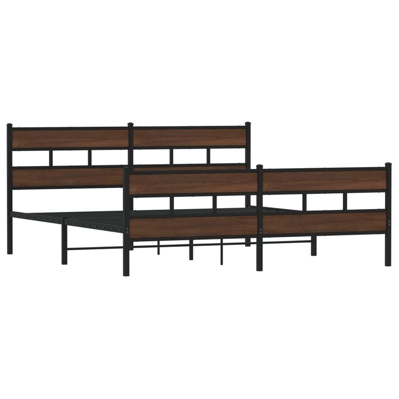 Casa si Gradina - Mobilier - Paturi si accesorii - Paturi - Cadru de pat metalic fara saltea, stejar maro, 200x200 cm - Infinity.ro