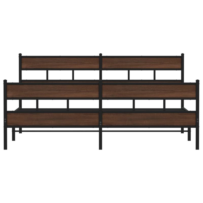 Casa si Gradina - Mobilier - Paturi si accesorii - Paturi - Cadru de pat metalic fara saltea, stejar maro, 200x200 cm - Infinity.ro