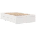 Casa si Gradina - Mobilier - Paturi si accesorii - Paturi - Cadru pat fara saltea/cu sertare alb 135x190 cm lemn masiv pin - Infinity.ro