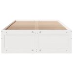 Casa si Gradina - Mobilier - Paturi si accesorii - Paturi - Cadru pat fara saltea/cu sertare alb 135x190 cm lemn masiv pin - Infinity.ro