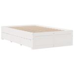 Casa si Gradina - Mobilier - Paturi si accesorii - Paturi - Cadru pat fara saltea/cu sertare alb 135x190 cm lemn masiv pin - Infinity.ro