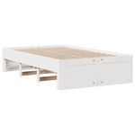 Casa si Gradina - Mobilier - Paturi si accesorii - Paturi - Cadru pat fara saltea/cu sertare alb 135x190 cm lemn masiv pin - Infinity.ro