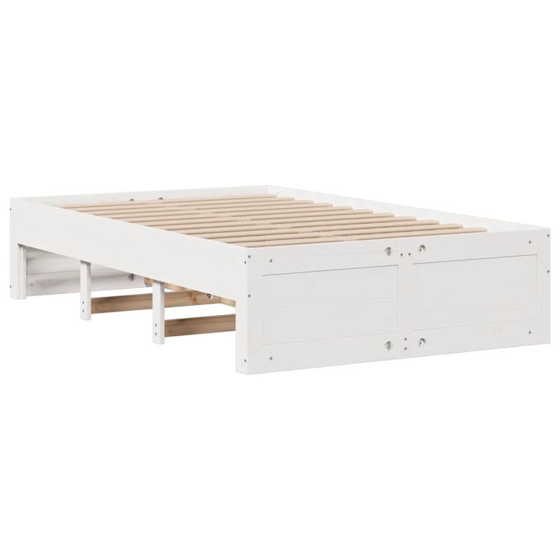 Casa si Gradina - Mobilier - Paturi si accesorii - Paturi - Cadru pat fara saltea/cu sertare alb 135x190 cm lemn masiv pin - Infinity.ro