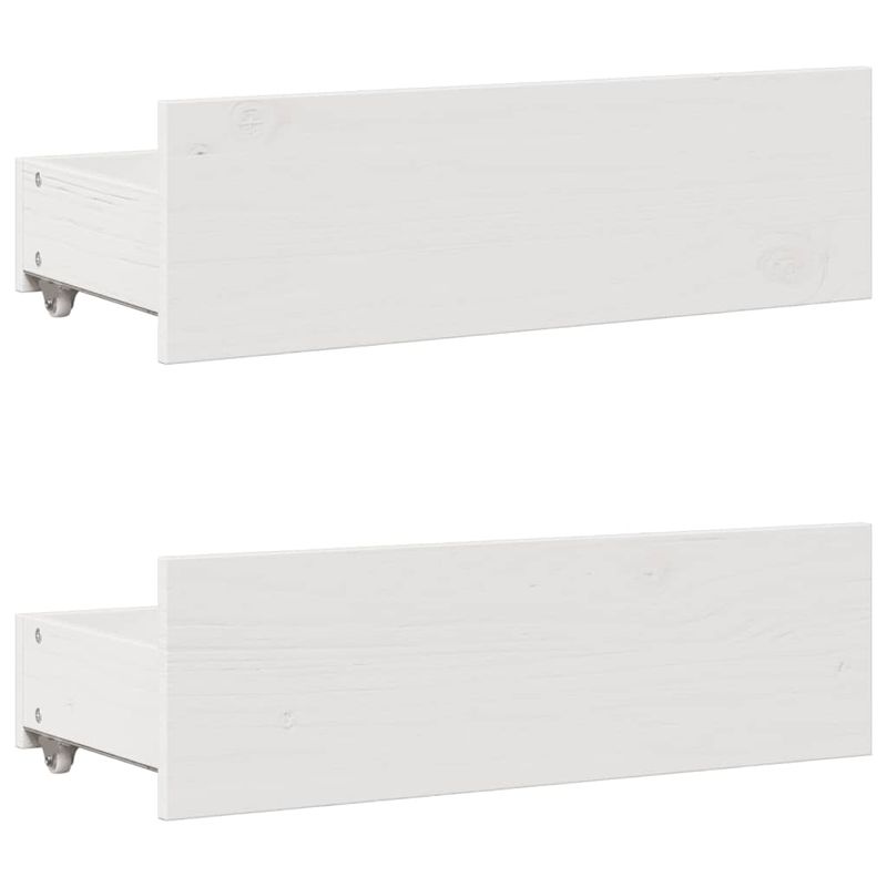 Casa si Gradina - Mobilier - Paturi si accesorii - Paturi - Cadru pat fara saltea/cu sertare alb 135x190 cm lemn masiv pin - Infinity.ro