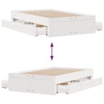 Casa si Gradina - Mobilier - Paturi si accesorii - Paturi - Cadru pat fara saltea/cu sertare alb 135x190 cm lemn masiv pin - Infinity.ro