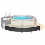 Casa si Gradina - Gradina si terasa - Piscine si accesorii - Accesorii piscine - Banci pentru spa cu perne, 2 buc., negru, poliratan - Infinity.ro