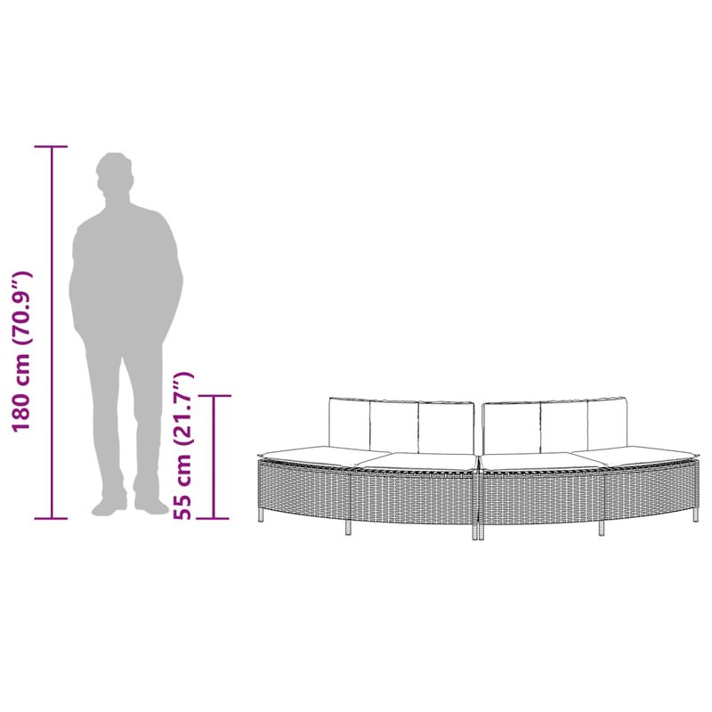 Casa si Gradina - Gradina si terasa - Piscine si accesorii - Accesorii piscine - Banci pentru spa cu perne, 2 buc., negru, poliratan - Infinity.ro