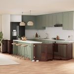 Petshop - Accesorii petshop - Culcusuri si custi - Custi interior si exterior - Poarta caini pliabila cu usa 10 panouri maro, 800 cm, lemn plop - Infinity.ro