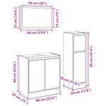 Casa si Gradina - Mobilier - Seturi de mobilier - Seturi baie - Set mobilier de baie, 3 piese, stejar sonoma, lemn prelucrat - Infinity.ro