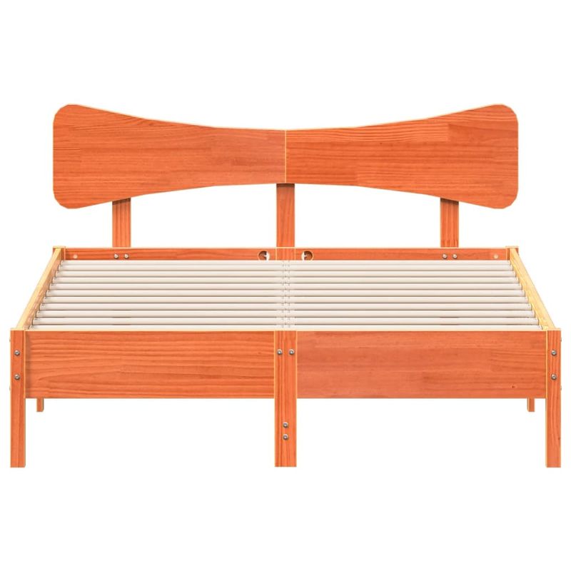 Casa si Gradina - Mobilier - Paturi si accesorii - Paturi - Cadru pat fara saltea, maro ceruit, 135x190 cm, lemn masiv pin - Infinity.ro