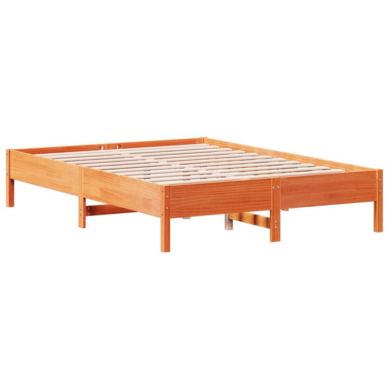 Casa si Gradina - Mobilier - Paturi si accesorii - Paturi - Cadru pat fara saltea, maro ceruit, 135x190 cm, lemn masiv pin - Infinity.ro