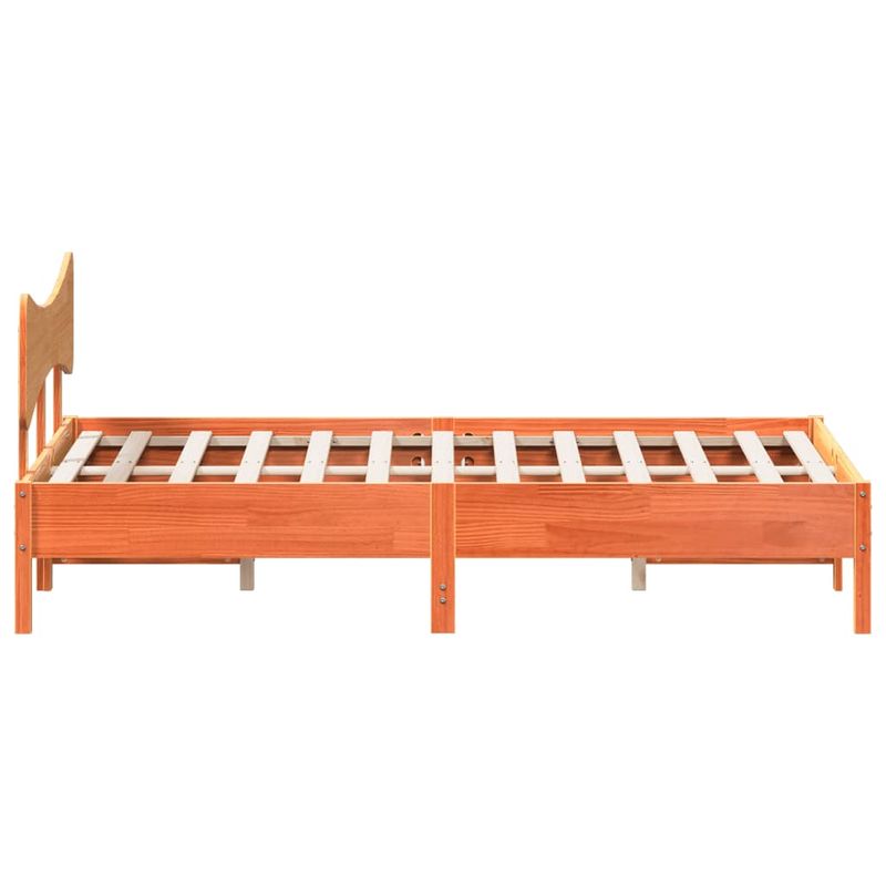 Casa si Gradina - Mobilier - Paturi si accesorii - Paturi - Cadru pat fara saltea, maro ceruit, 135x190 cm, lemn masiv pin - Infinity.ro