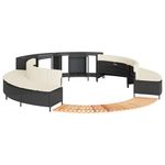 Casa si Gradina - Gradina si terasa - Piscine si accesorii - Accesorii piscine - Imprejmuire cada cu hidromasaj, negru, poliratan / lemn acacia - Infinity.ro