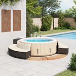 Casa si Gradina - Gradina si terasa - Piscine si accesorii - Accesorii piscine - Imprejmuire cada cu hidromasaj, negru, poliratan / lemn acacia - Infinity.ro
