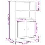 Casa si Gradina - Mobilier - Comode si corpuri - Corpuri bucatarie - Dulap inalt, stejar artizanal, 60x35,5x103,5 cm, lemn prelucrat - Infinity.ro