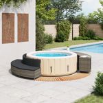 Casa si Gradina - Gradina si terasa - Piscine si accesorii - Accesorii piscine - Imprejmuire cada cu hidromasaj, gri, poliratan / lemn acacia - Infinity.ro