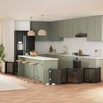 Petshop - Accesorii petshop - Culcusuri si custi - Custi interior si exterior - Poarta caini pliabila cu usa 15 panouri negru 750 cm, lemn plop - Infinity.ro