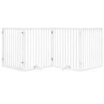 Petshop - Accesorii petshop - Culcusuri si custi - Custi interior si exterior - Poarta caini pliabila cu usa, 4 panouri, alb, 320 cm, lemn plop - Infinity.ro