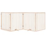 Petshop - Accesorii petshop - Culcusuri si custi - Custi interior si exterior - Poarta de caini pliabila cu usa, 4 panouri, 320 cm, lemn plop - Infinity.ro