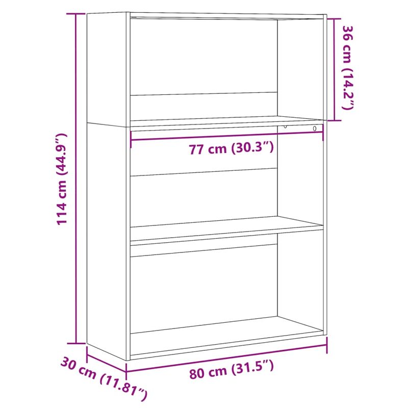 Casa si Gradina - Mobilier - Biblioteci si rafturi - Biblioteci - Biblioteca, gri sonoma, 80x30x114 cm, lemn prelucrat - Infinity.ro