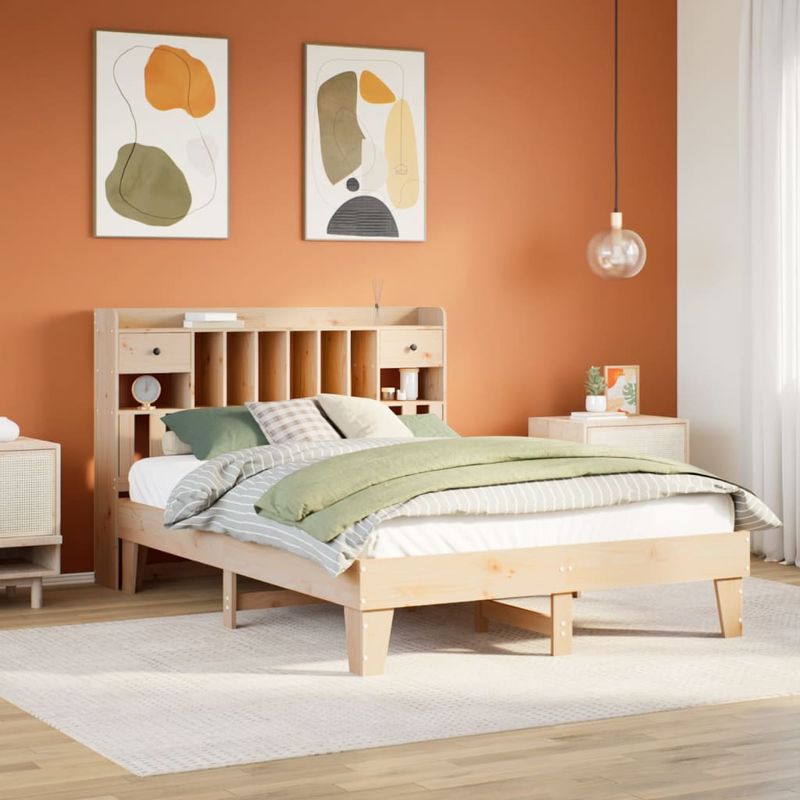 Casa si Gradina - Mobilier - Paturi si accesorii - Paturi - Cadru de pat fara saltea, 140x190 cm, lemn masiv de pin - Infinity.ro