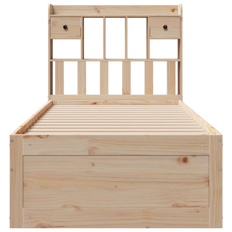 Casa si Gradina - Mobilier - Paturi si accesorii - Paturi - Pat cu biblioteca fara saltea, 75x190 cm, lemn masiv de pin - Infinity.ro