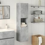 Casa si Gradina - Mobilier - Mobilier baie - Comode baie - Dulap suspendat de baie, gri beton, 30x30x130 cm lemn prelucrat - Infinity.ro