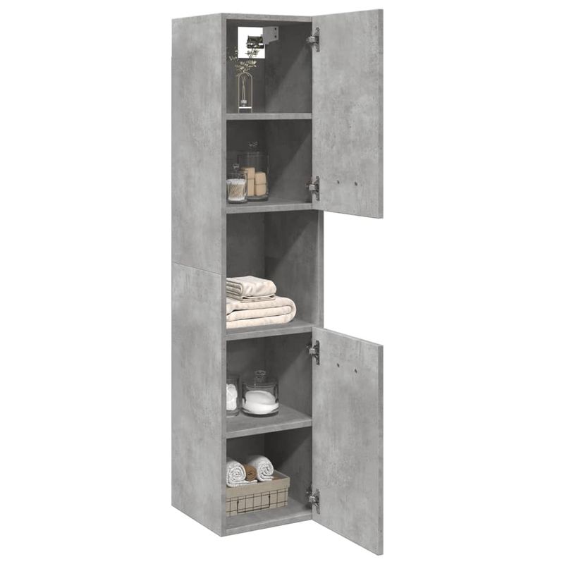 Casa si Gradina - Mobilier - Mobilier baie - Comode baie - Dulap suspendat de baie, gri beton, 30x30x130 cm lemn prelucrat - Infinity.ro