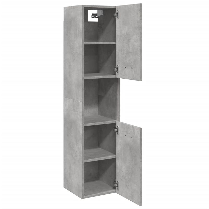 Casa si Gradina - Mobilier - Mobilier baie - Comode baie - Dulap suspendat de baie, gri beton, 30x30x130 cm lemn prelucrat - Infinity.ro