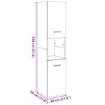 Casa si Gradina - Mobilier - Mobilier baie - Comode baie - Dulap suspendat de baie, gri beton, 30x30x130 cm lemn prelucrat - Infinity.ro