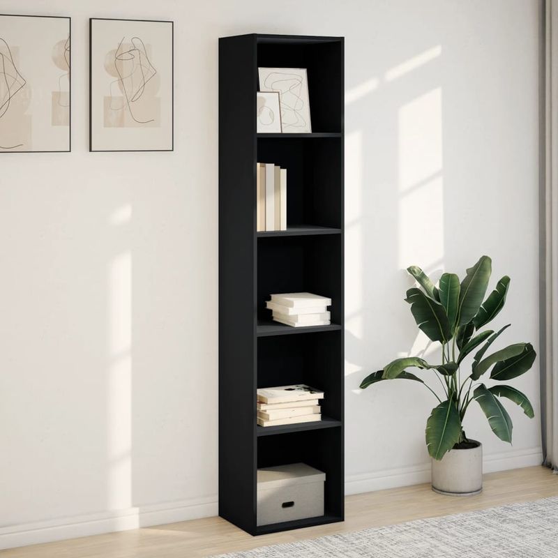Casa si Gradina - Mobilier - Biblioteci si rafturi - Biblioteci - Biblioteca, negru, 40x30x189 cm, lemn prelucrat - Infinity.ro