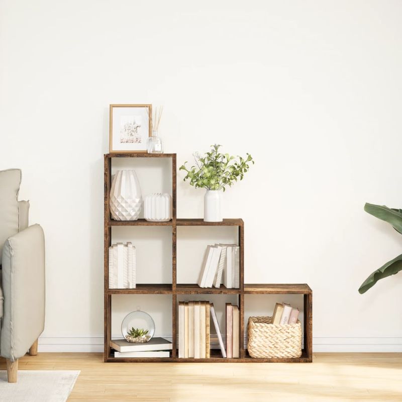 Casa si Gradina - Mobilier - Biblioteci si rafturi - Biblioteci - Biblioteca/separator camera 3 niveluri stejar 99x29x99 cm lemn - Infinity.ro
