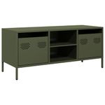 Casa si Gradina - Mobilier - Comode si corpuri - Comode - Dulap TV, verde masliniu, 101,5x39x43,5cm, otel laminat la rece - Infinity.ro