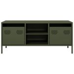 Casa si Gradina - Mobilier - Comode si corpuri - Comode - Dulap TV, verde masliniu, 101,5x39x43,5cm, otel laminat la rece - Infinity.ro