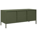 Casa si Gradina - Mobilier - Comode si corpuri - Comode - Dulap TV, verde masliniu, 101,5x39x43,5cm, otel laminat la rece - Infinity.ro
