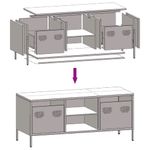 Casa si Gradina - Mobilier - Comode si corpuri - Comode - Dulap TV, verde masliniu, 101,5x39x43,5cm, otel laminat la rece - Infinity.ro