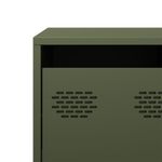 Casa si Gradina - Mobilier - Comode si corpuri - Comode - Dulap TV, verde masliniu, 101,5x39x43,5cm, otel laminat la rece - Infinity.ro