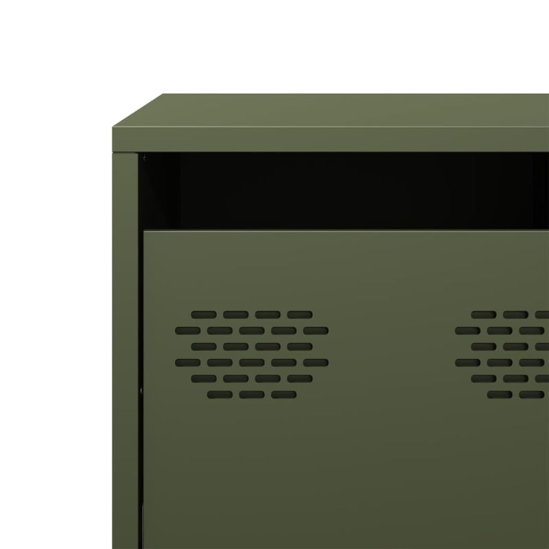 Casa si Gradina - Mobilier - Comode si corpuri - Comode - Dulap TV, verde masliniu, 101,5x39x43,5cm, otel laminat la rece - Infinity.ro