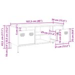 Casa si Gradina - Mobilier - Comode si corpuri - Comode - Dulap TV, verde masliniu, 101,5x39x43,5cm, otel laminat la rece - Infinity.ro