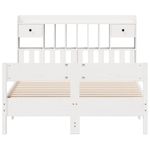 Casa si Gradina - Mobilier - Paturi si accesorii - Paturi - Pat cu biblioteca fara saltea, alb, 150x200 cm, lemn masiv pin - Infinity.ro