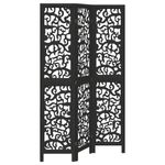Casa si Gradina - Decoratiuni - Pereti despartitori si paravane - Paravan de camera cu 3 panouri, negru, lemn masiv paulownia - Infinity.ro