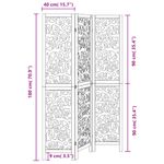 Casa si Gradina - Decoratiuni - Pereti despartitori si paravane - Paravan de camera cu 3 panouri, negru, lemn masiv paulownia - Infinity.ro