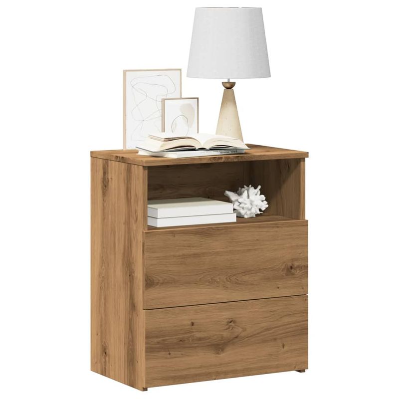 Casa si Gradina - Mobilier - Comode si corpuri - Noptiere - Noptiera, stejar artizanal, 50x32x60 cm, lemn prelucrat - Infinity.ro