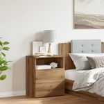 Casa si Gradina - Mobilier - Comode si corpuri - Noptiere - Noptiera, stejar artizanal, 50x32x60 cm, lemn prelucrat - Infinity.ro