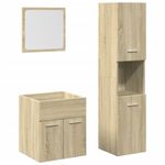 Casa si Gradina - Mobilier - Seturi de mobilier - Seturi baie - Set mobilier de baie, 3 piese, stejar sonoma, lemn prelucrat - Infinity.ro