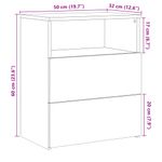 Casa si Gradina - Mobilier - Comode si corpuri - Noptiere - Noptiera, stejar artizanal, 50x32x60 cm, lemn prelucrat - Infinity.ro