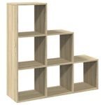 Casa si Gradina - Mobilier - Biblioteci si rafturi - Biblioteci - Biblioteca/separator 3 niveluri stejar sonoma 99x29x99 cm lemn - Infinity.ro
