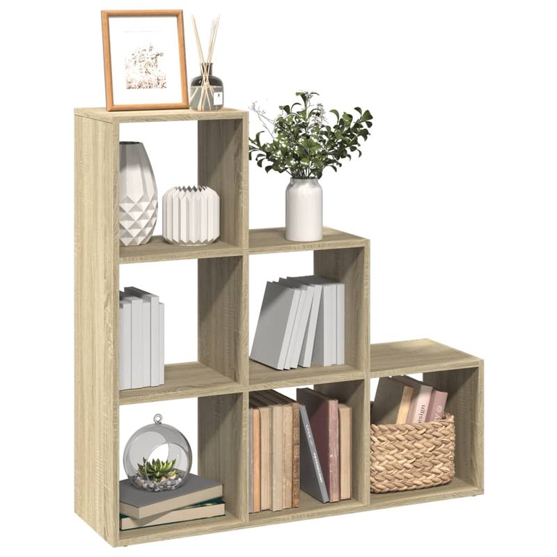 Casa si Gradina - Mobilier - Biblioteci si rafturi - Biblioteci - Biblioteca/separator 3 niveluri stejar sonoma 99x29x99 cm lemn - Infinity.ro
