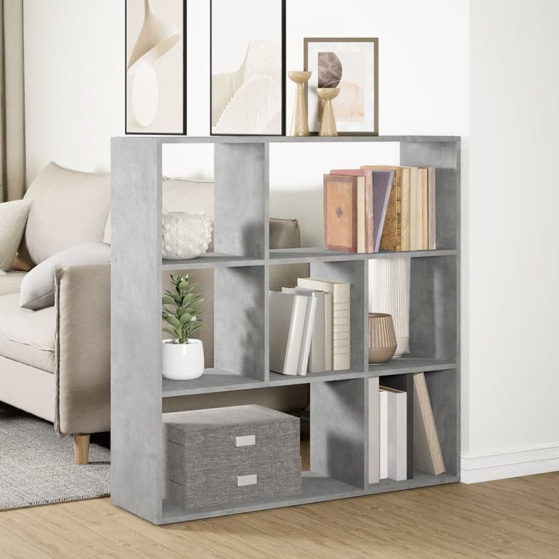Casa si Gradina - Mobilier - Biblioteci si rafturi - Biblioteci - Biblioteca/separator camera gri beton 102x29x103,5 cm lemn - Infinity.ro