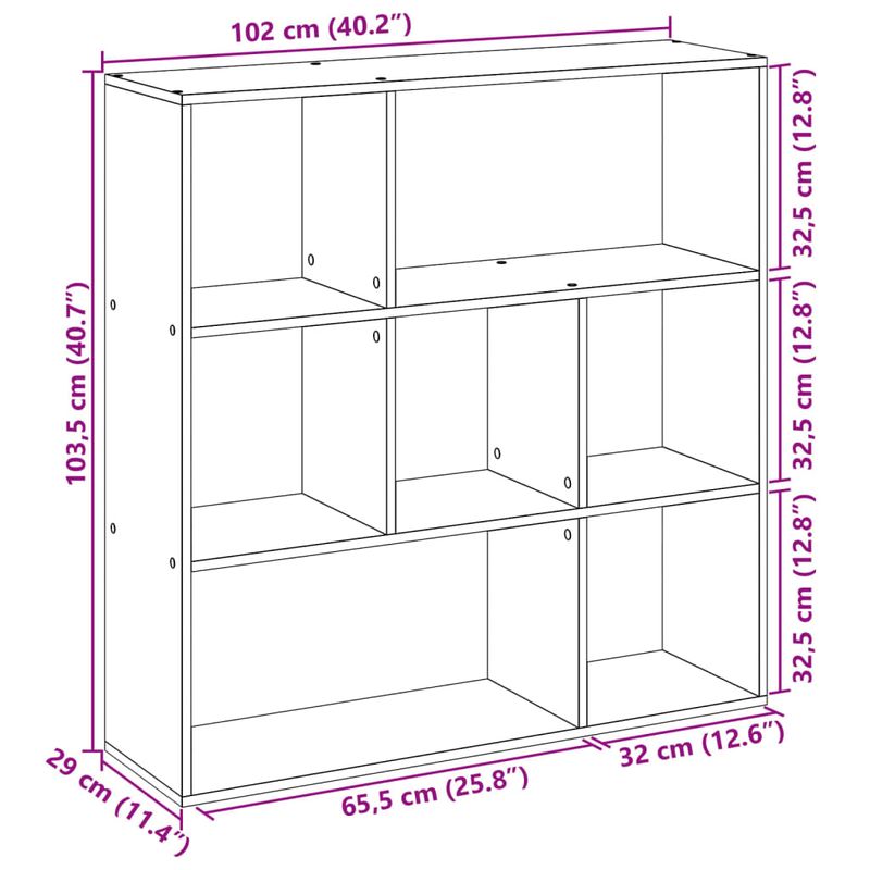 Casa si Gradina - Mobilier - Biblioteci si rafturi - Biblioteci - Biblioteca/separator camera gri beton 102x29x103,5 cm lemn - Infinity.ro